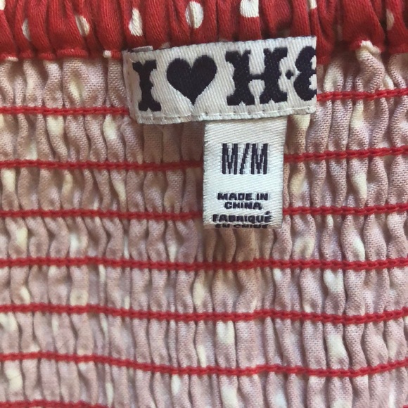 Red and White Polka-dot Strapless Dress - Picture 6 of 8